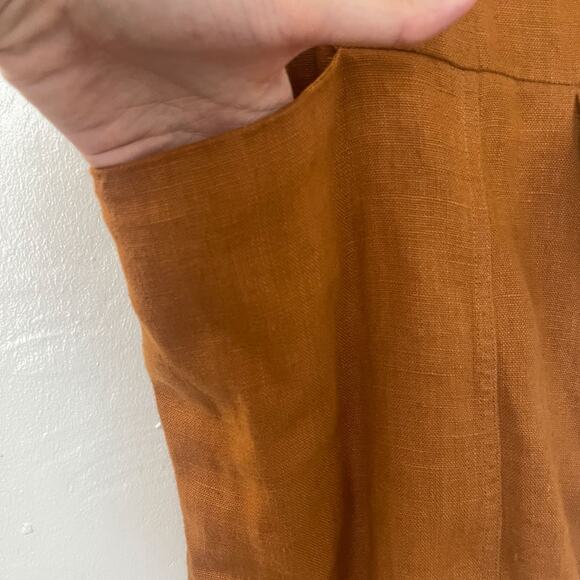 BEATON STUDIO 100% Linen Overalls in Rust Size XS - Picture 10 of 16